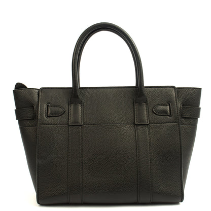 Mulberry Tote Zipped Bayswater - Small in Black, Calfskin Leather — Top View