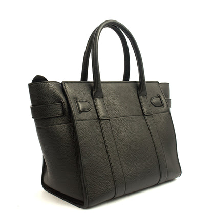 Mulberry Tote Zipped Bayswater - Small in Black, Calfskin Leather — Back View