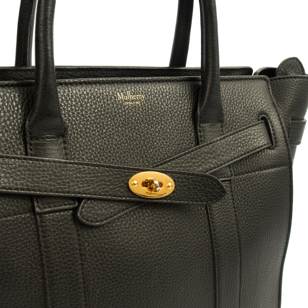 Mulberry Tote Zipped Bayswater - Small in Black, Calfskin Leather — Lifestyle View