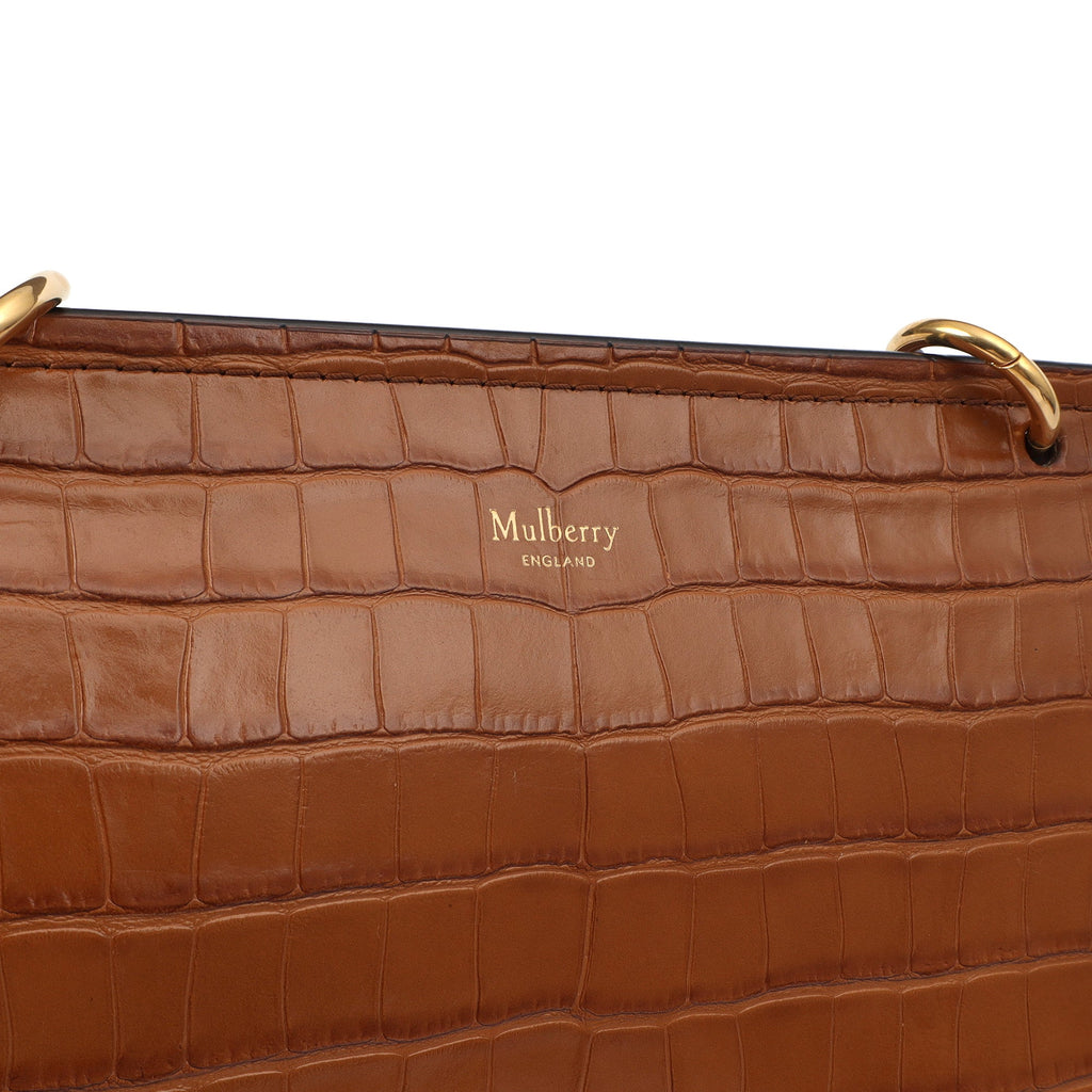 Mulberry Satchel Amberley in Oak, Exotic Effect Leather — Lifestyle View