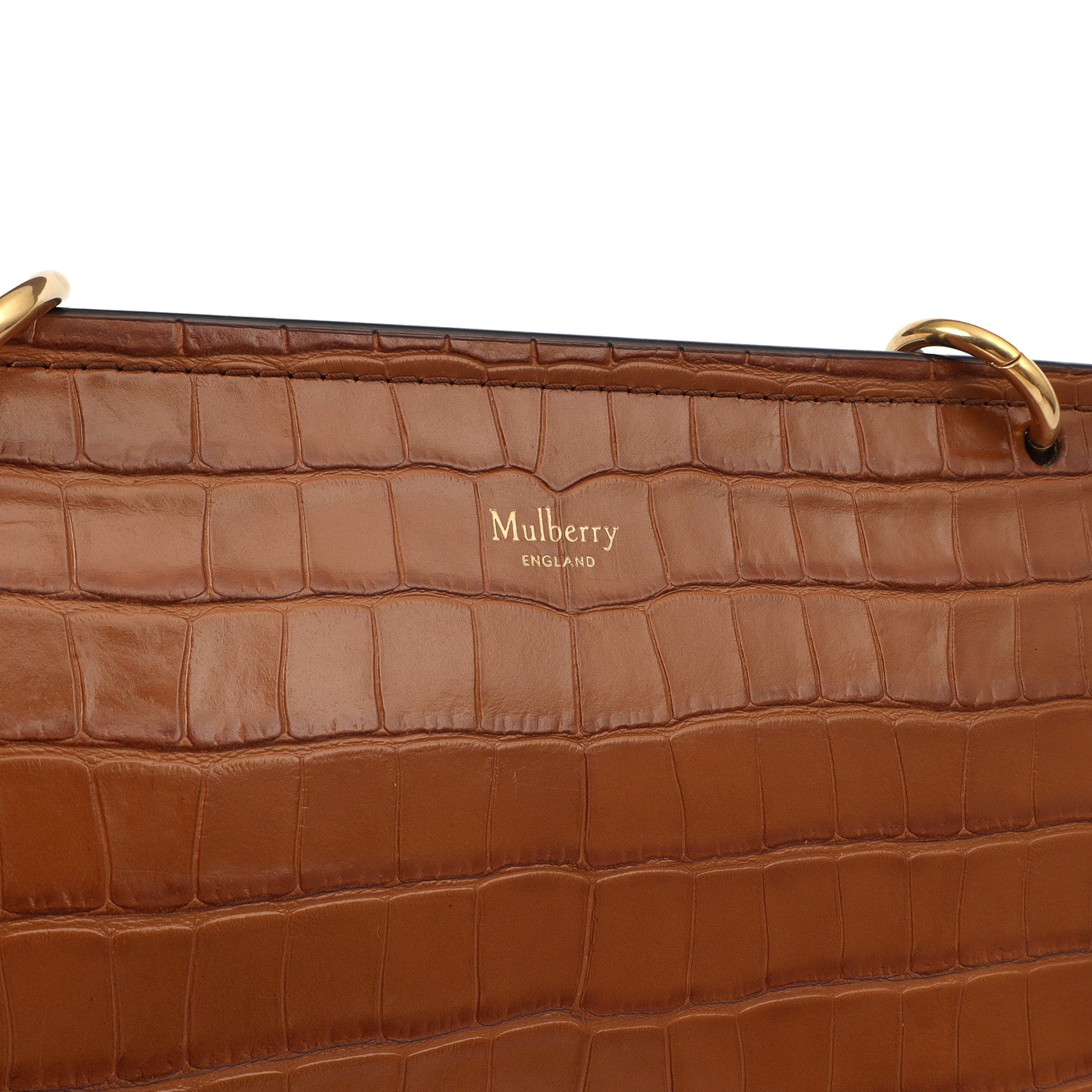 Mulberry Satchel Amberley in Oak, Exotic Effect Leather — Lifestyle View