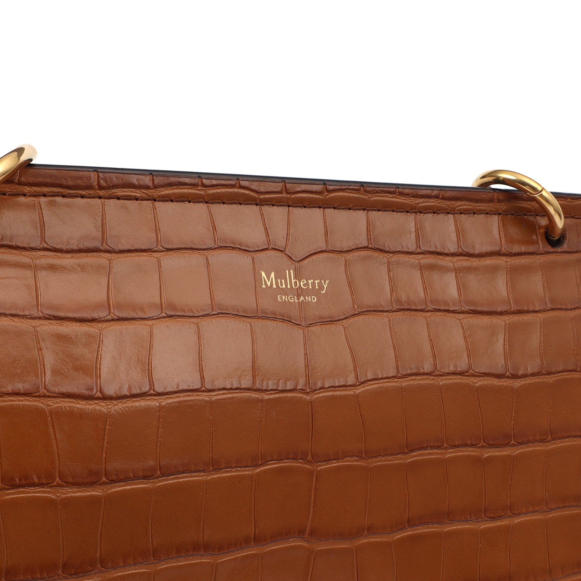 Mulberry Satchel Amberley in Oak, Exotic Effect Leather — Lifestyle View