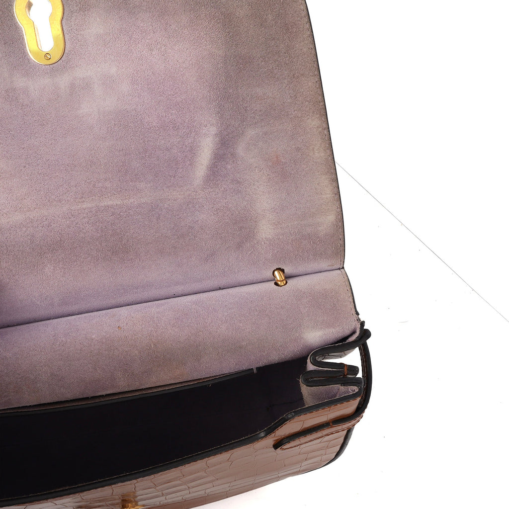 Mulberry Satchel Amberley in Oak, Exotic Effect Leather — Detail View