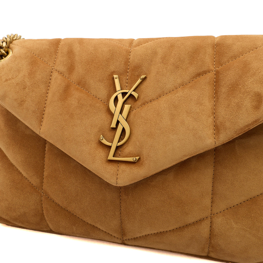 Saint Laurent Cross Body Puffer - Small in Brown, Suede — Alternate View 7