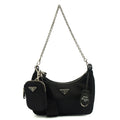 Prada Cross Body Re-Edition 2005 Bag in Black, Nylon — Front View