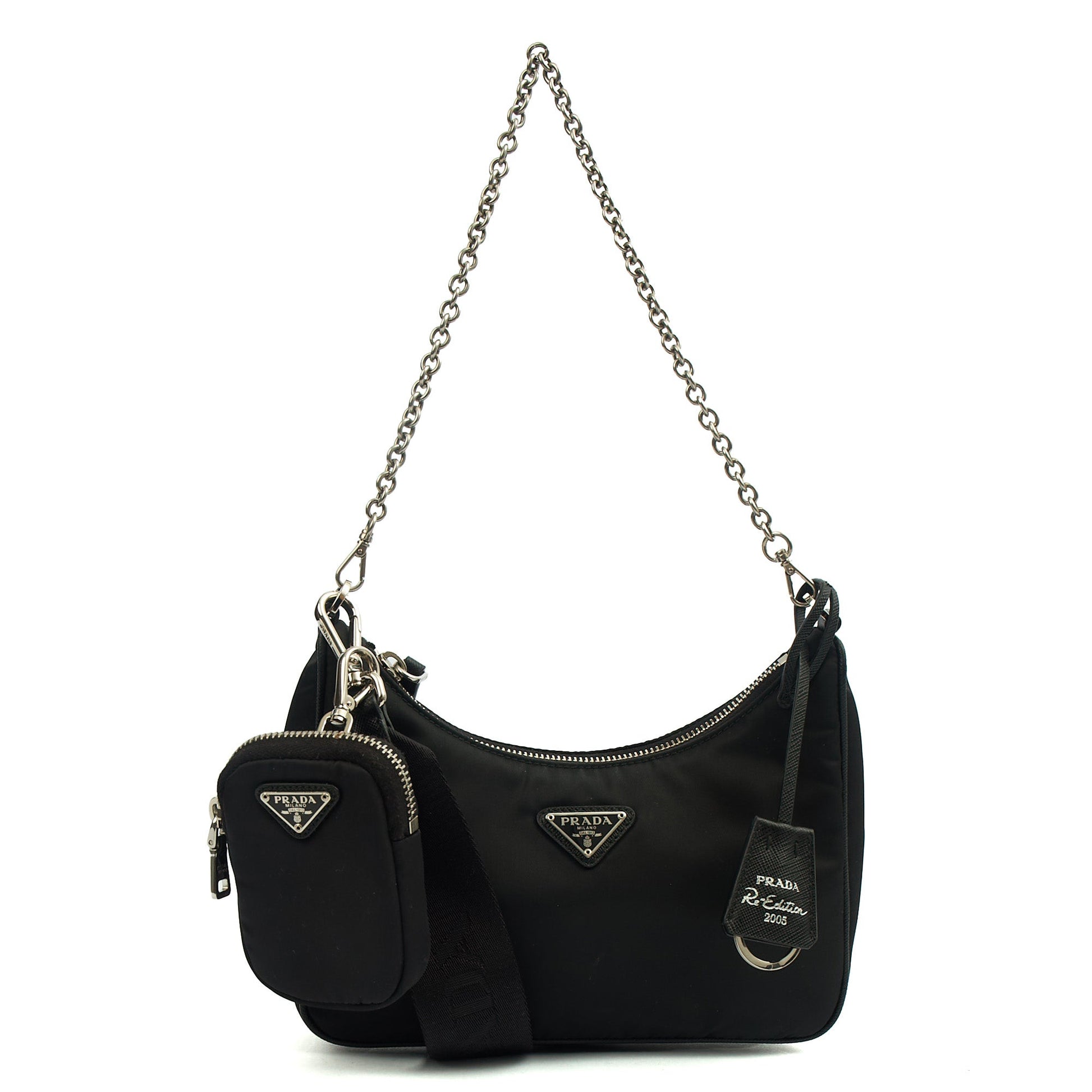 Prada Cross Body Re-Edition 2005 Bag in Black, Nylon — Alternate View 7