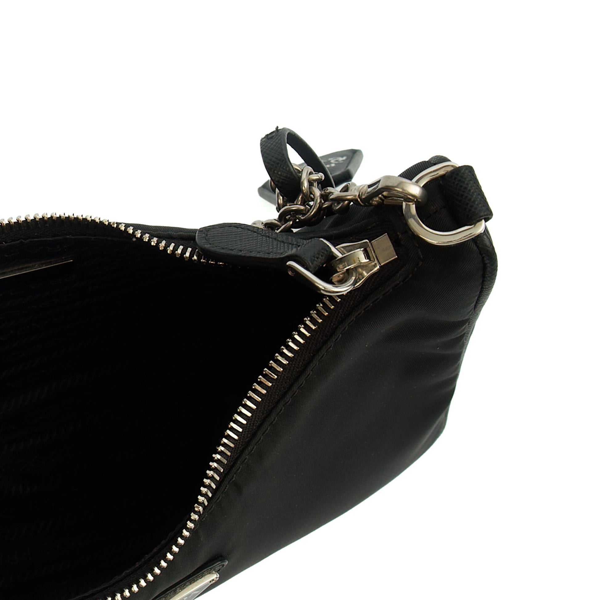 Prada Cross Body Re-Edition 2005 Bag in Black, Nylon — Alternate View 11