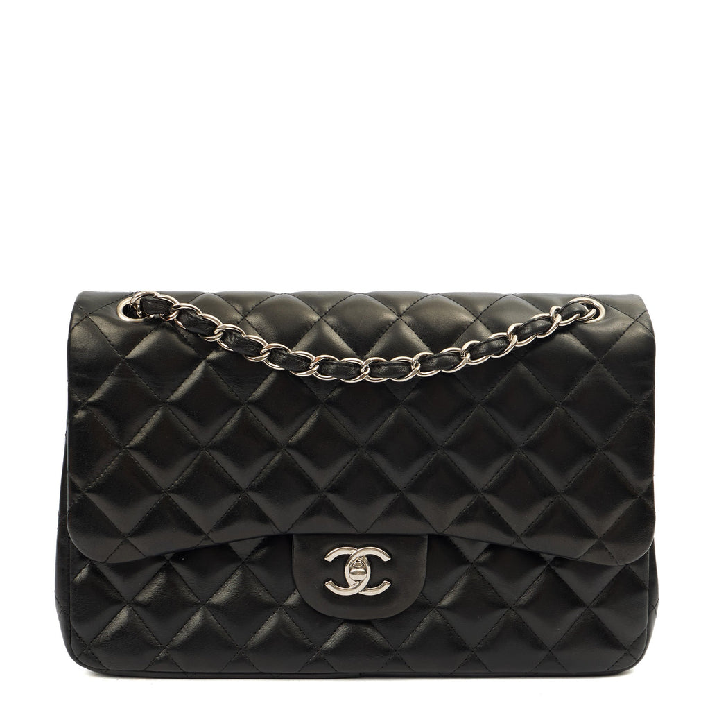 Chanel Shoulder Bag Classic Double Flap - Large, Lambskin Leather — Front View