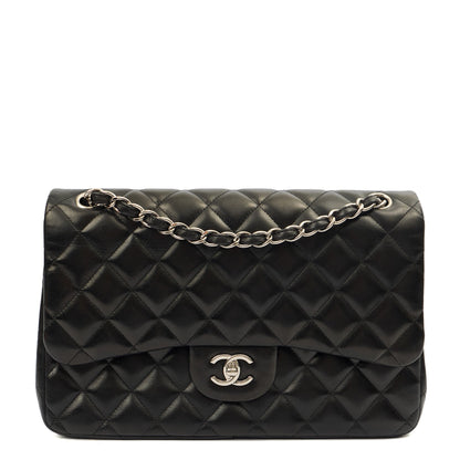 Chanel Shoulder Bag Classic Double Flap - Large, Lambskin Leather — Front View