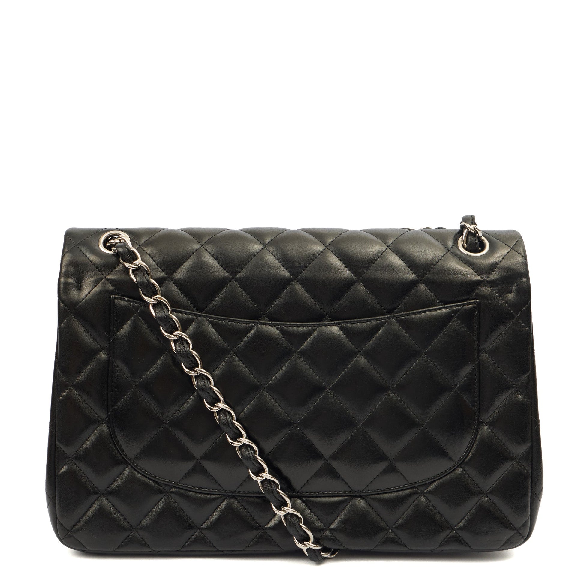 Chanel Shoulder Bag Classic Double Flap - Large, Lambskin Leather — Top View