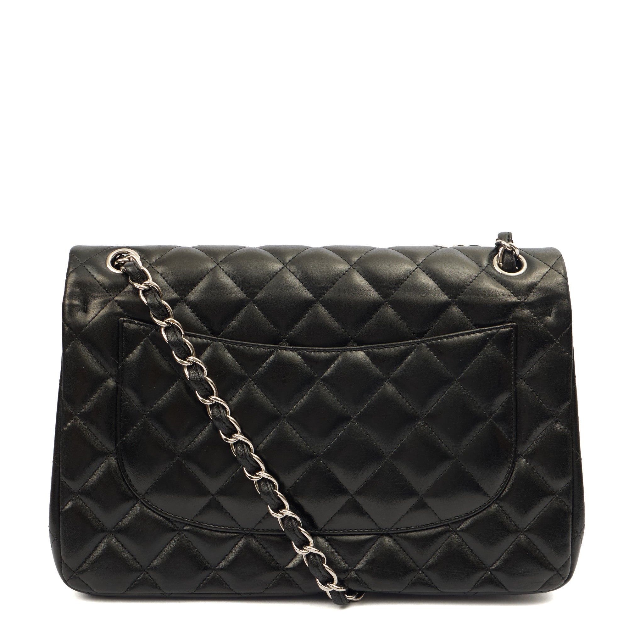 Chanel Shoulder Bag Classic Double Flap - Large, Lambskin Leather — Top View