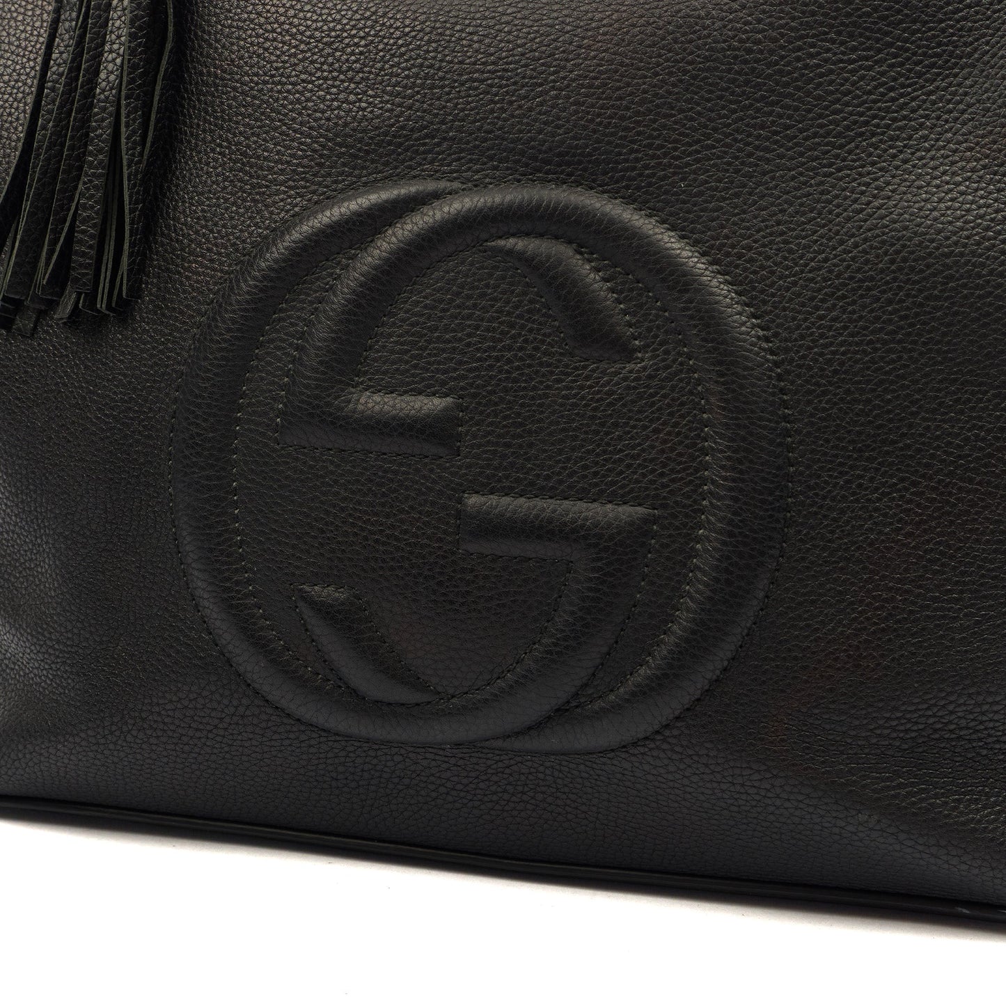 Gucci Shoulder Bag Soho Hobo in Black, Leather — Lifestyle View