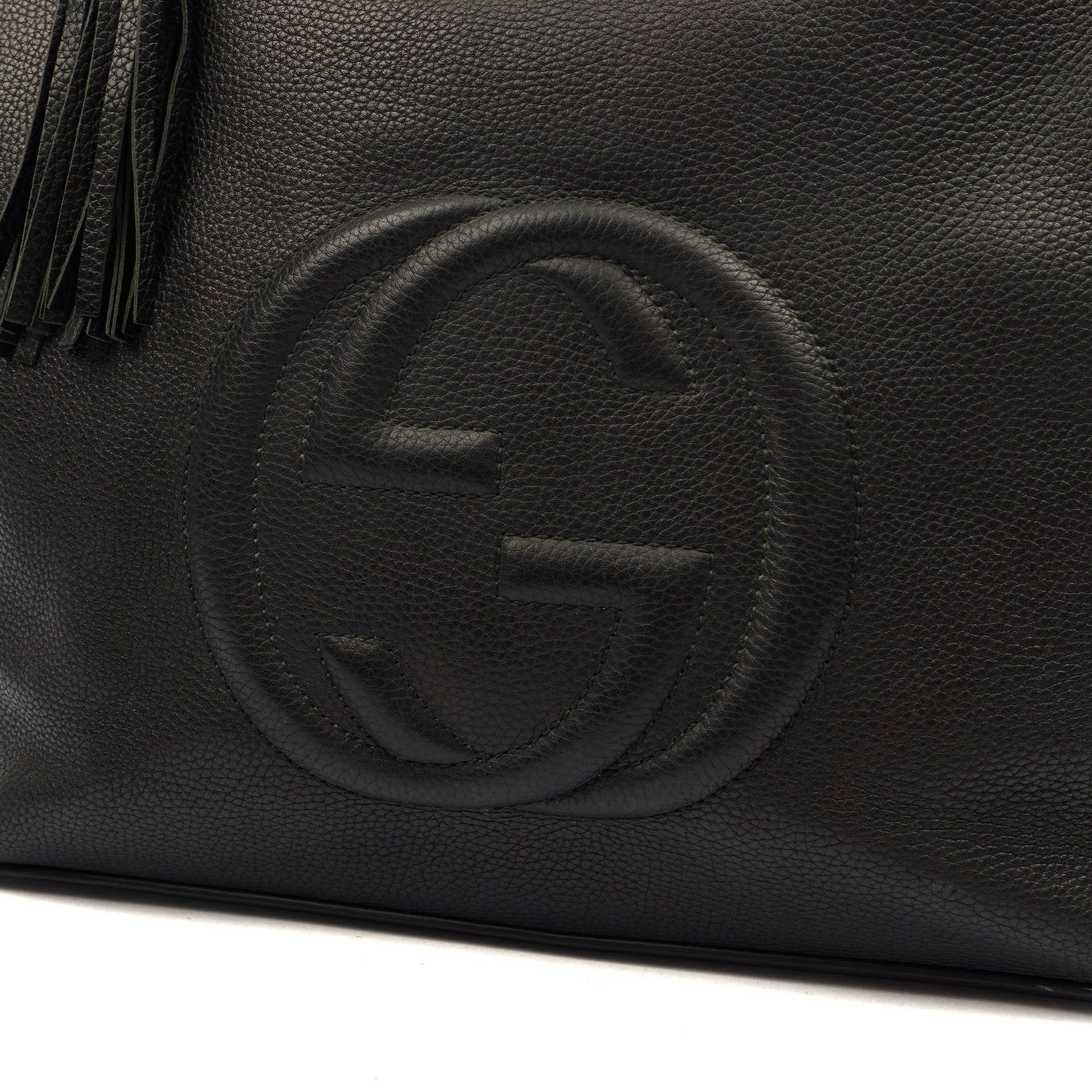 Gucci Shoulder Bag Soho Hobo in Black, Leather — Lifestyle View