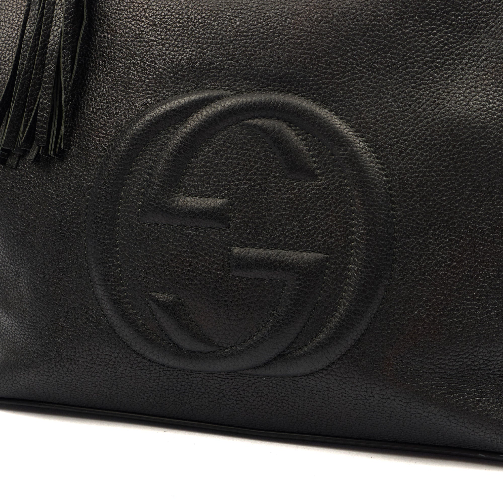 Gucci Shoulder Bag Soho Hobo in Black, Leather — Lifestyle View