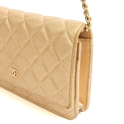 Chanel Cross Body Wallet on Chain in Metallic, Fabric — Alternate View 14