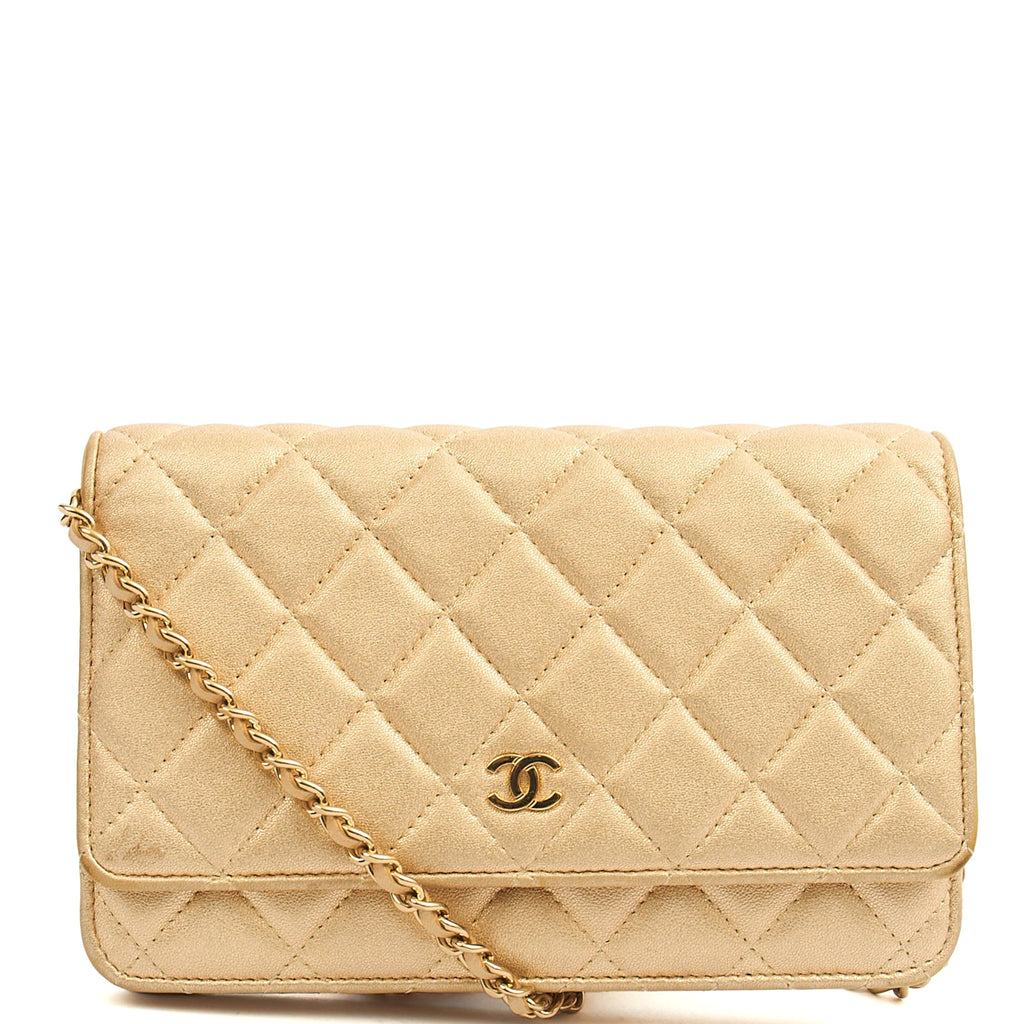 Chanel Cross Body Wallet on Chain in Metallic, Fabric — Alternate View 10