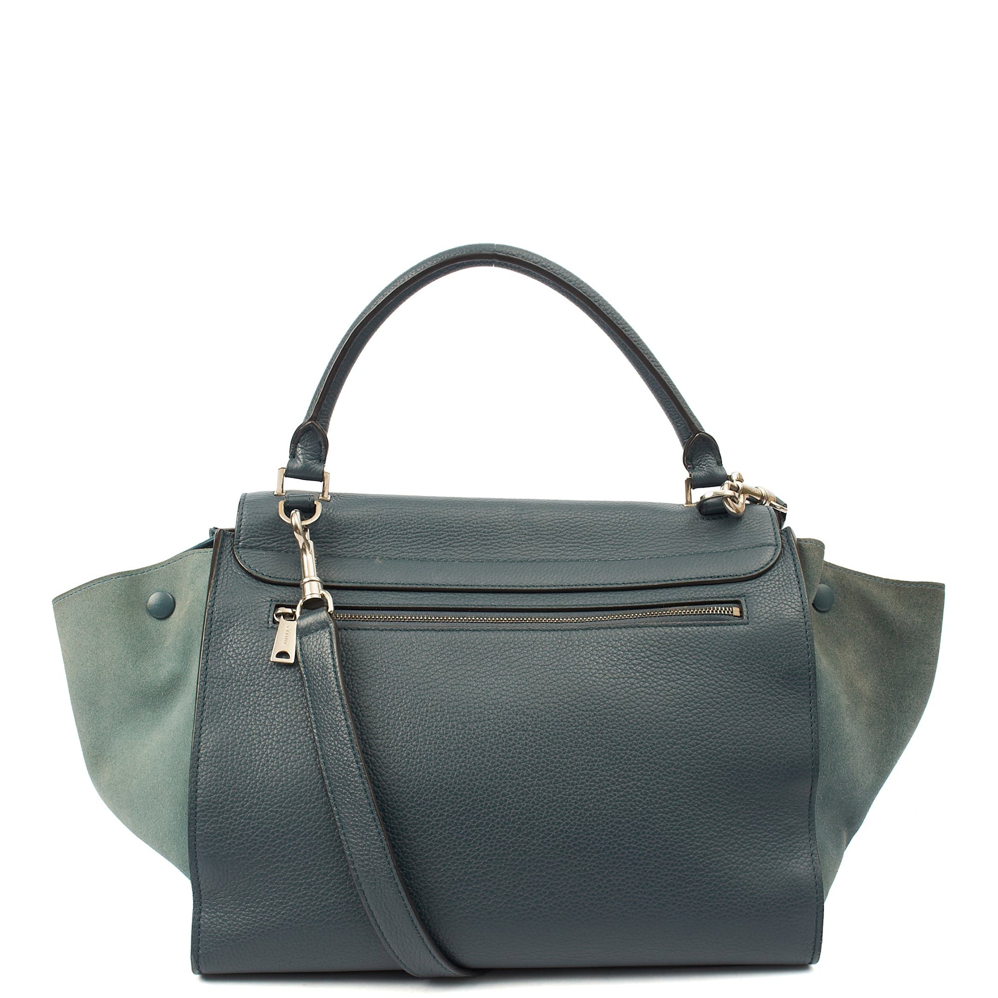 Celine Shoulder Bag Trapeze - Large in Blue, Leather — Back View