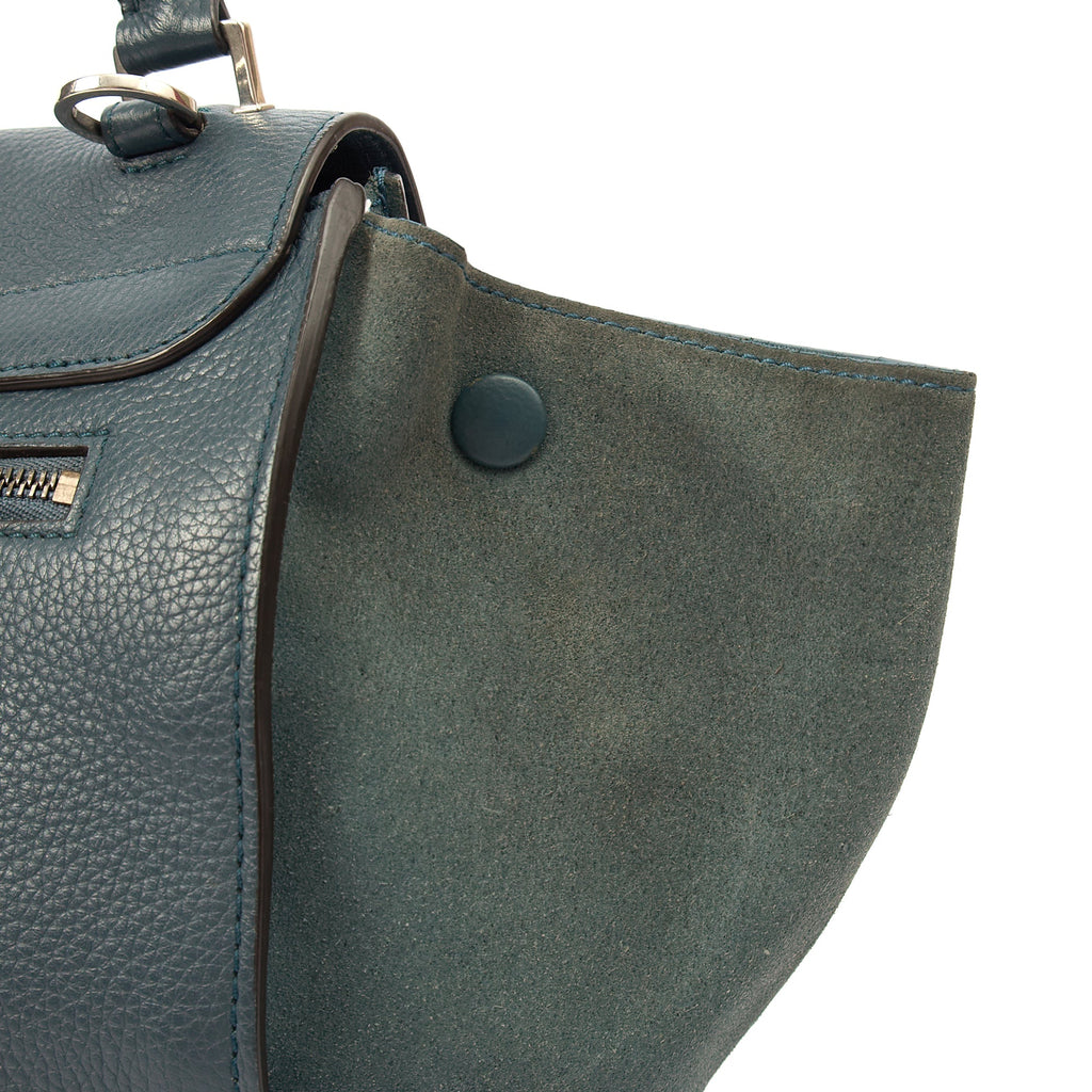 Celine Shoulder Bag Trapeze - Large in Blue, Leather — Detail View