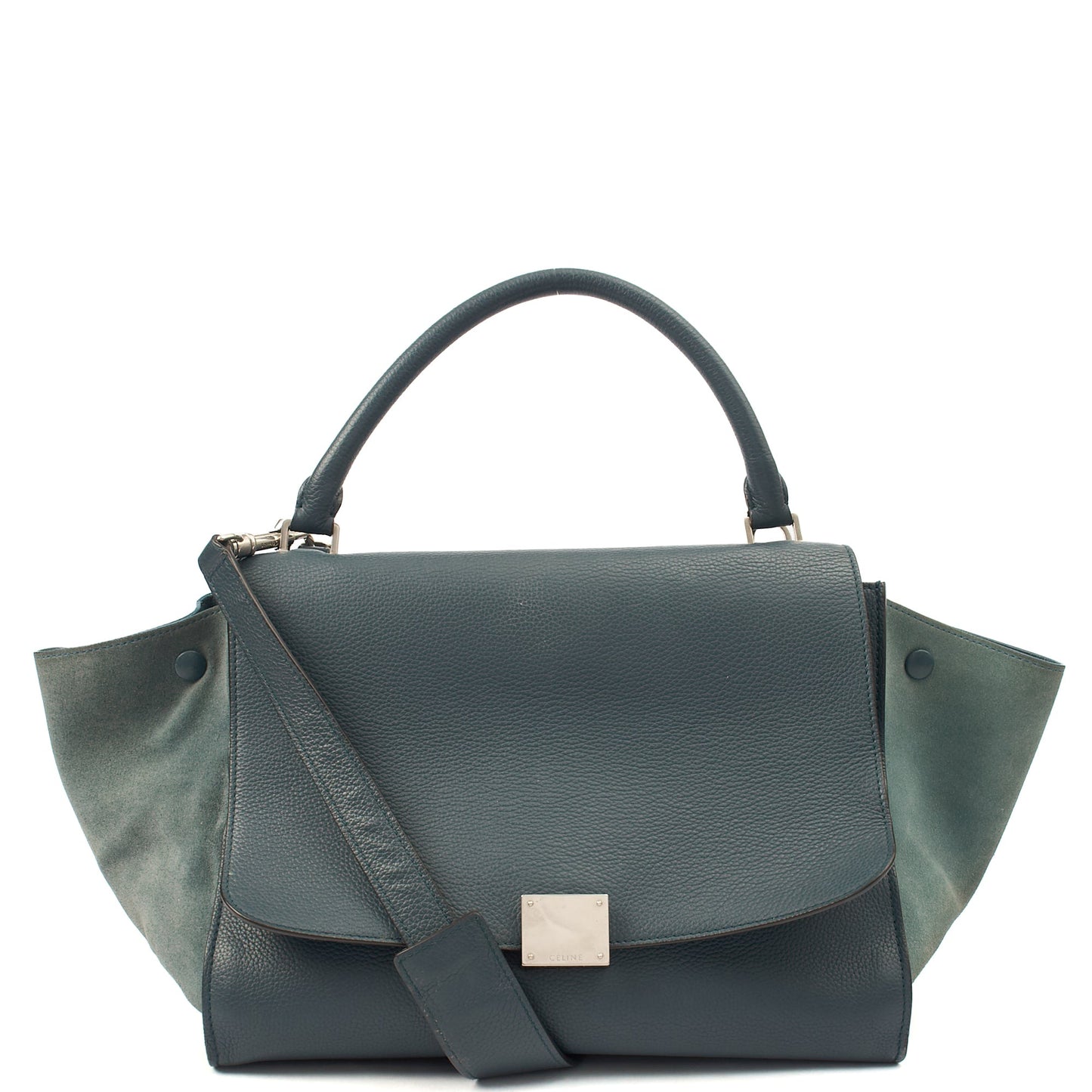 Celine Shoulder Bag Trapeze - Large in Blue, Leather — Front View