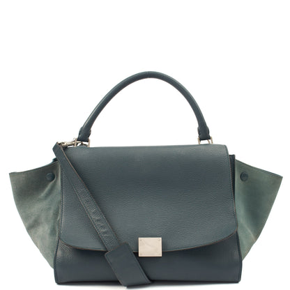 Celine Shoulder Bag Trapeze - Large in Blue, Leather — Front View