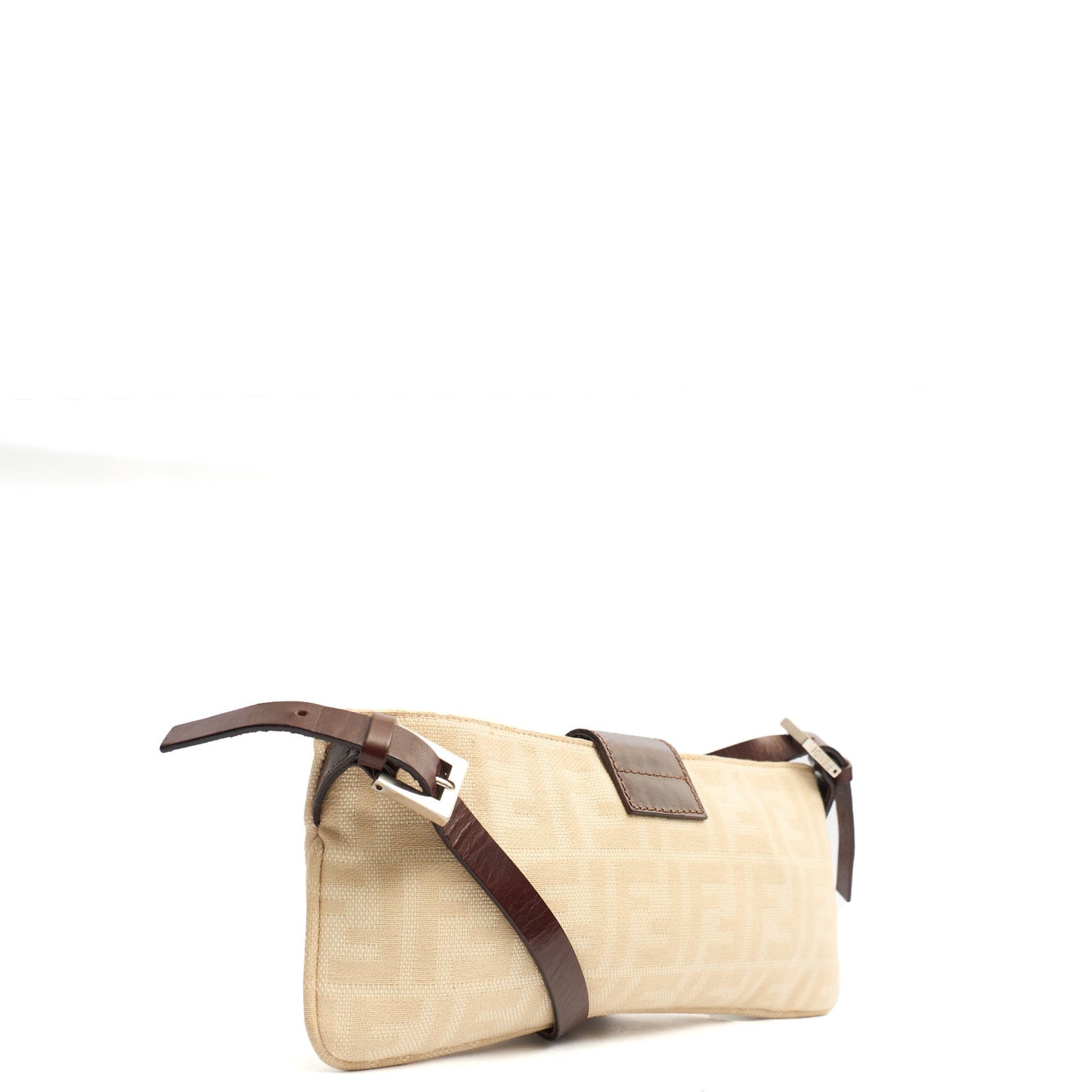 Fendi Shoulder Bag Baguette - Mini in Zucca FF, Canvas — Top View