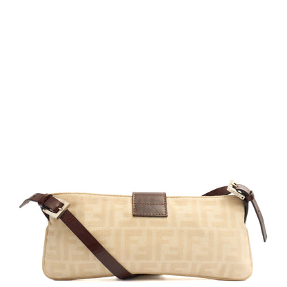Fendi Shoulder Bag Baguette - Mini in Zucca FF, Canvas — Detail View