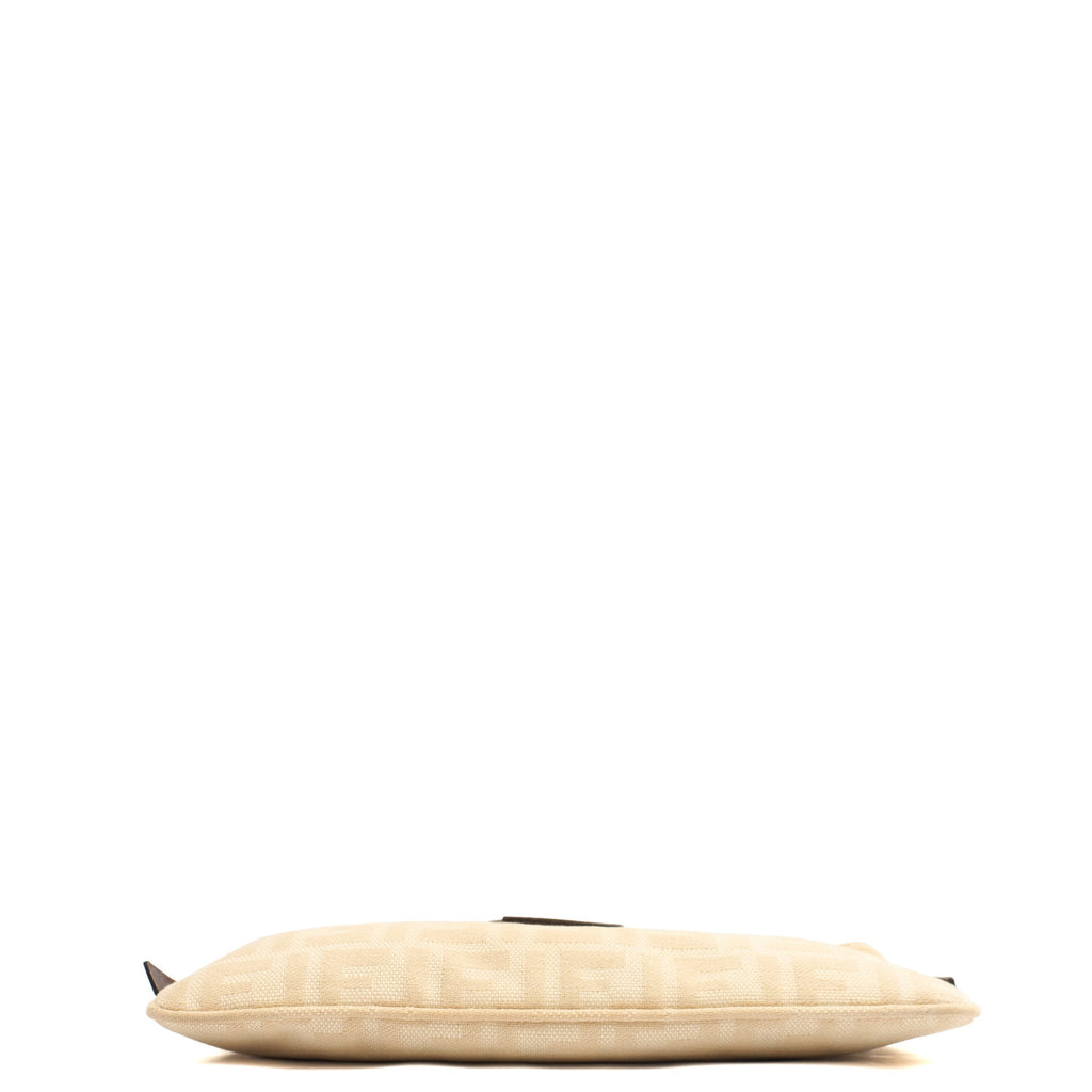Fendi Shoulder Bag Baguette - Mini in Zucca FF, Canvas — Lifestyle View