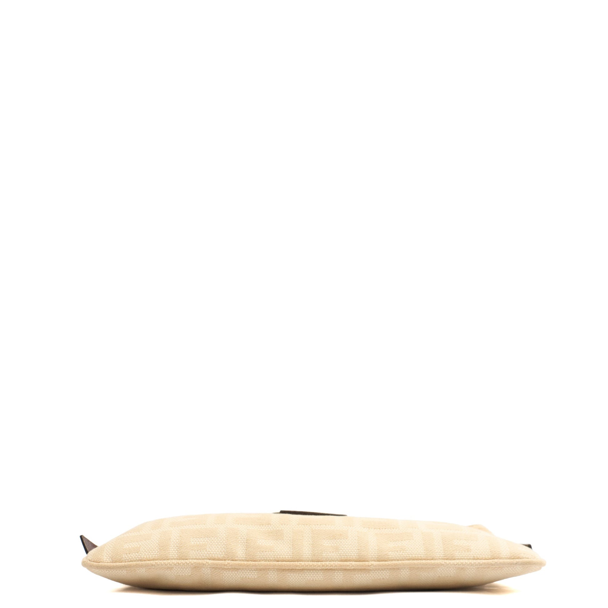 Fendi Shoulder Bag Baguette - Mini in Zucca FF, Canvas — Lifestyle View