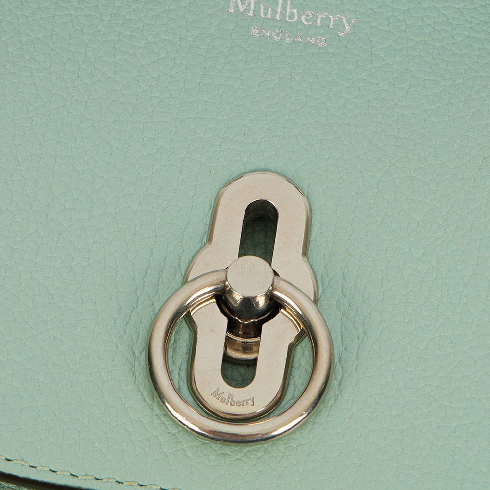 Mulberry Cross Body Amberley Satchel - Mini in Blue, Calfskin Leather — Top View