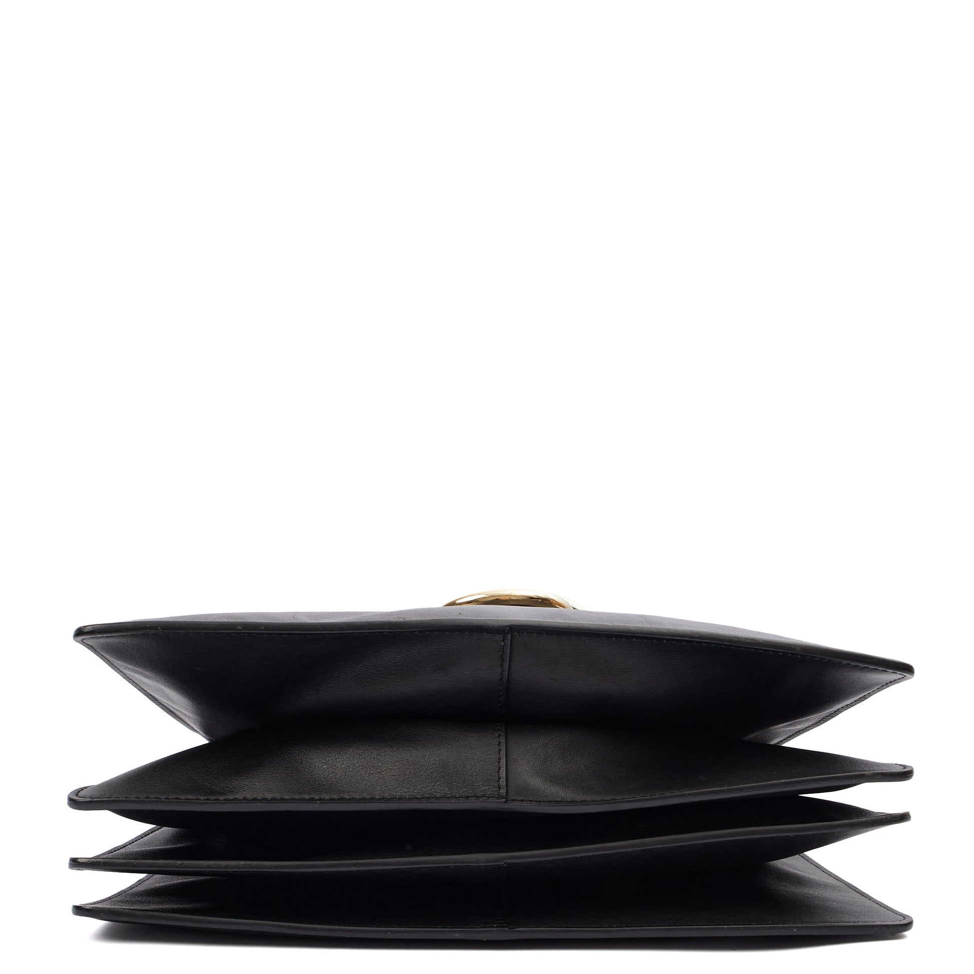 Chloe Satchel Faye - Medium in Black, Leather — Top View