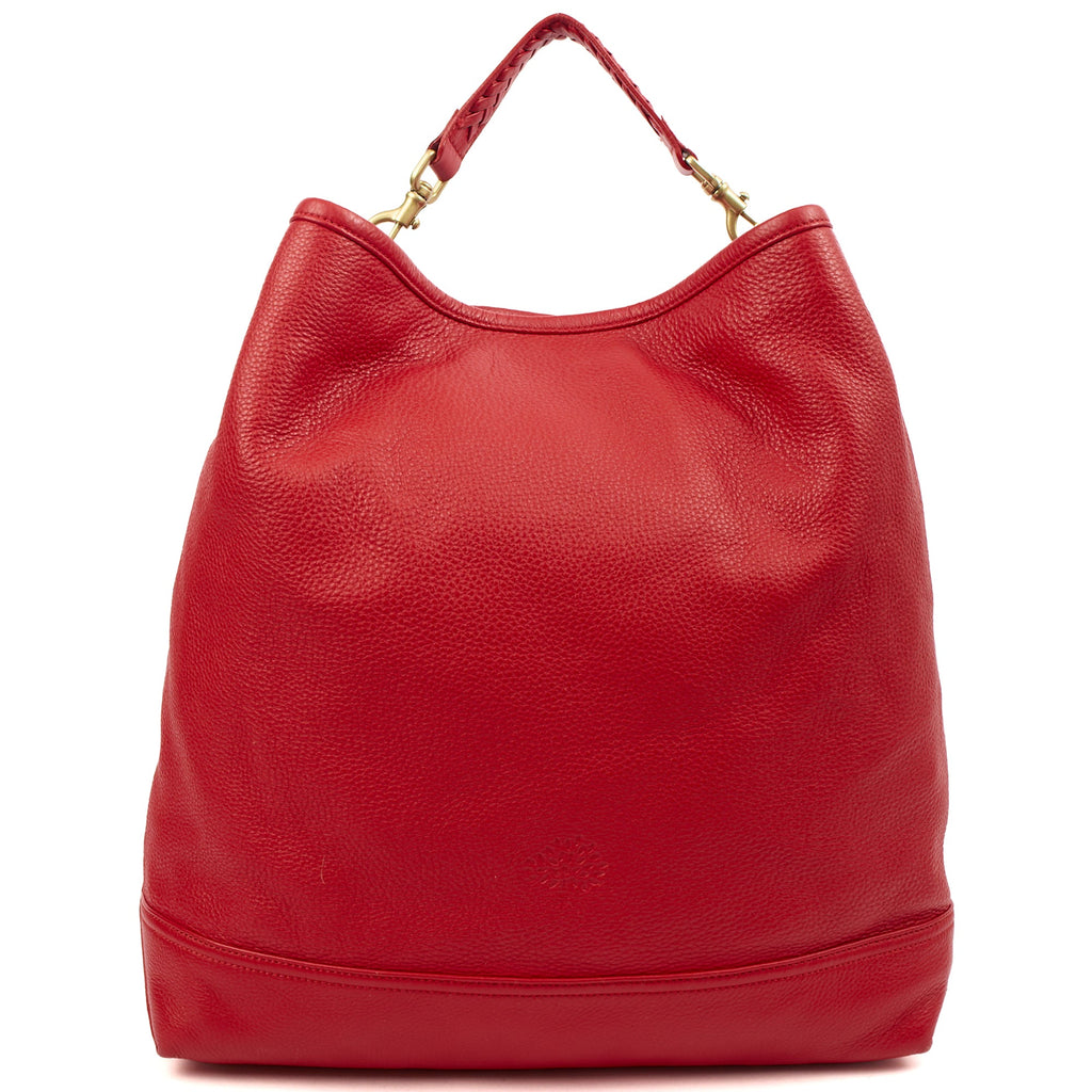Mulberry Tote Effie Hobo in Red, Calfskin Leather — Front View