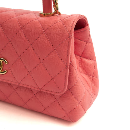 Chanel Top Handle Coco Top Handle in Pink, Caviar Leather — Alternate View 19