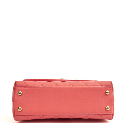 Chanel Top Handle Coco Top Handle in Pink, Caviar Leather — Detail View