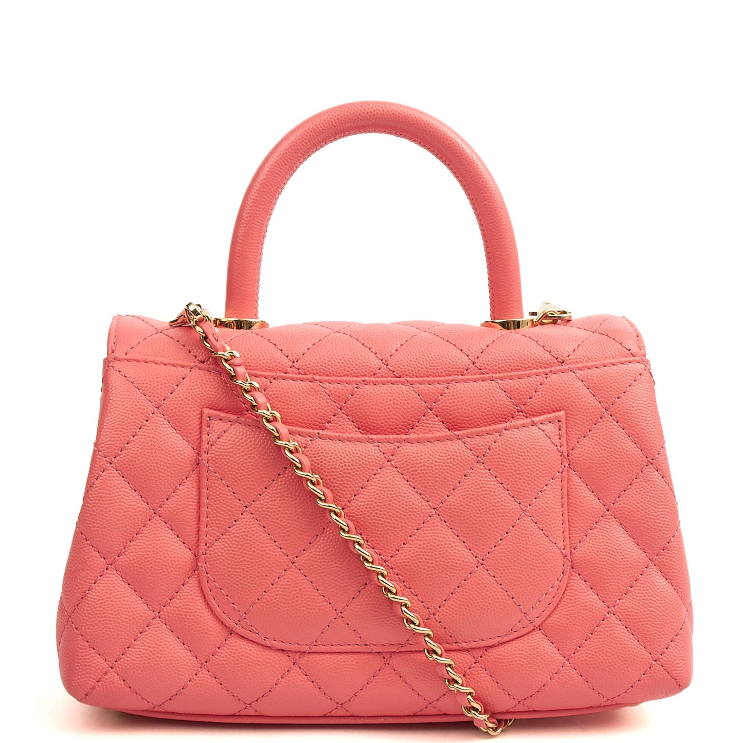 Chanel Top Handle Coco Top Handle in Pink, Caviar Leather — Alternate View 15