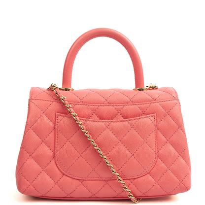 Chanel Top Handle Coco Top Handle in Pink, Caviar Leather — Alternate View 15