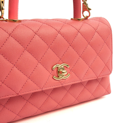 Chanel Top Handle Coco Top Handle in Pink, Caviar Leather — Alternate View 13