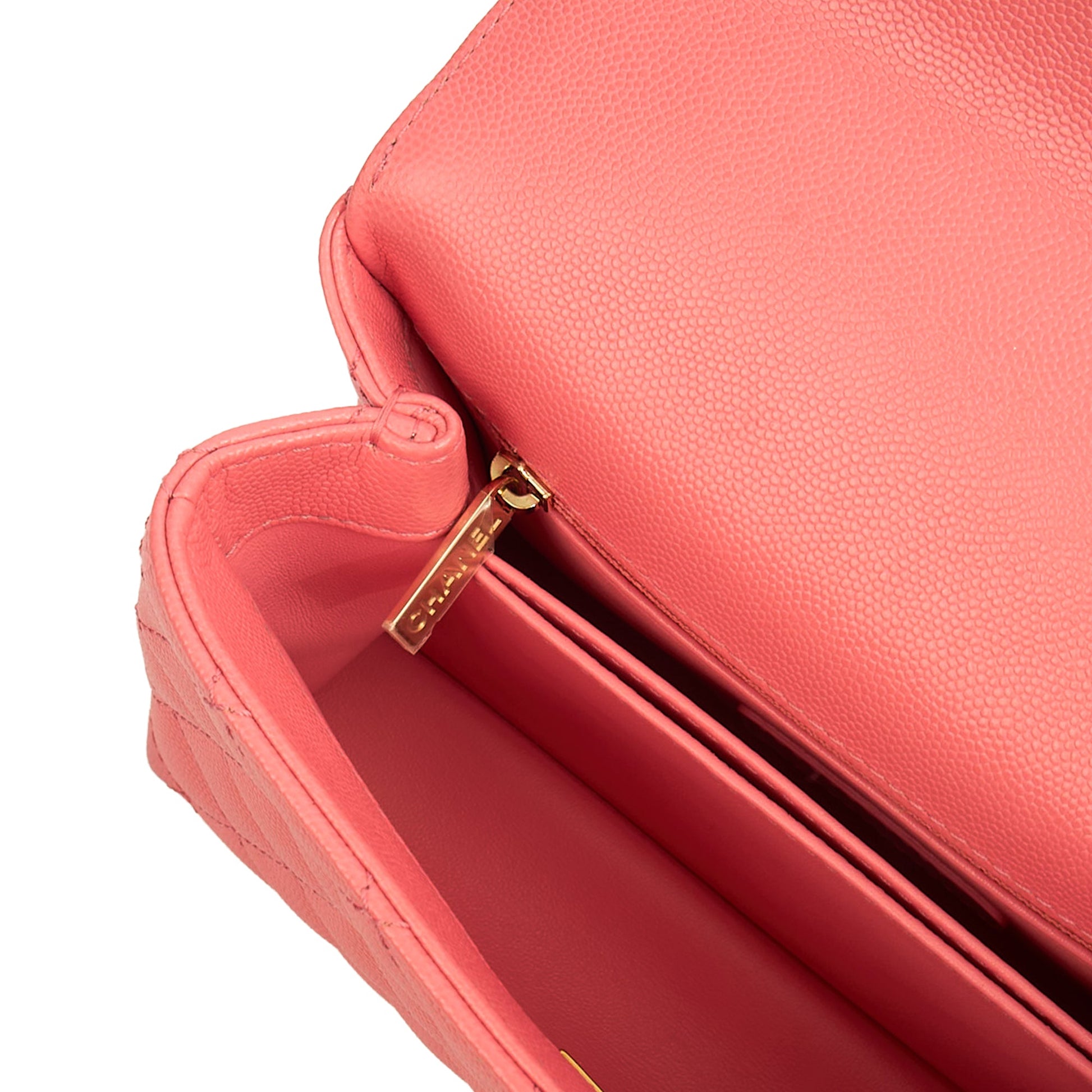 Chanel Top Handle Coco Top Handle in Pink, Caviar Leather — Alternate View 11