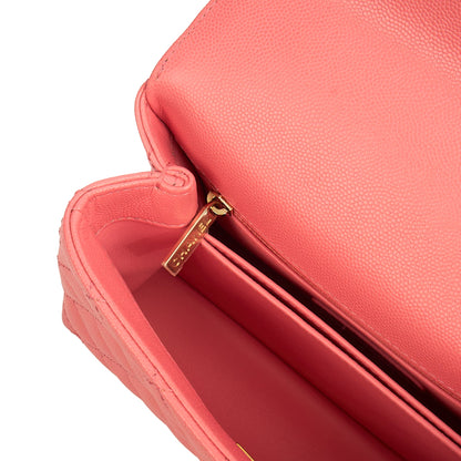 Chanel Top Handle Coco Top Handle in Pink, Caviar Leather — Alternate View 22