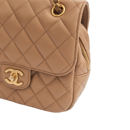Chanel Flap Bag in Neutral, Caviar Leather — Alternate View 23