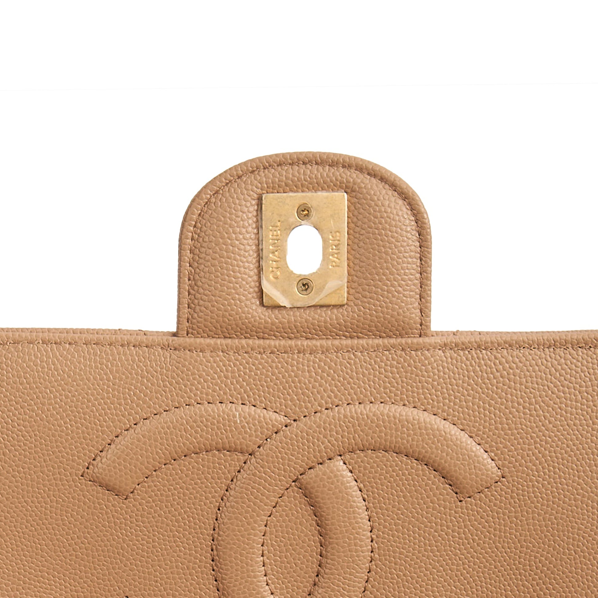 Chanel Flap Bag in Neutral, Caviar Leather — Alternate View 17