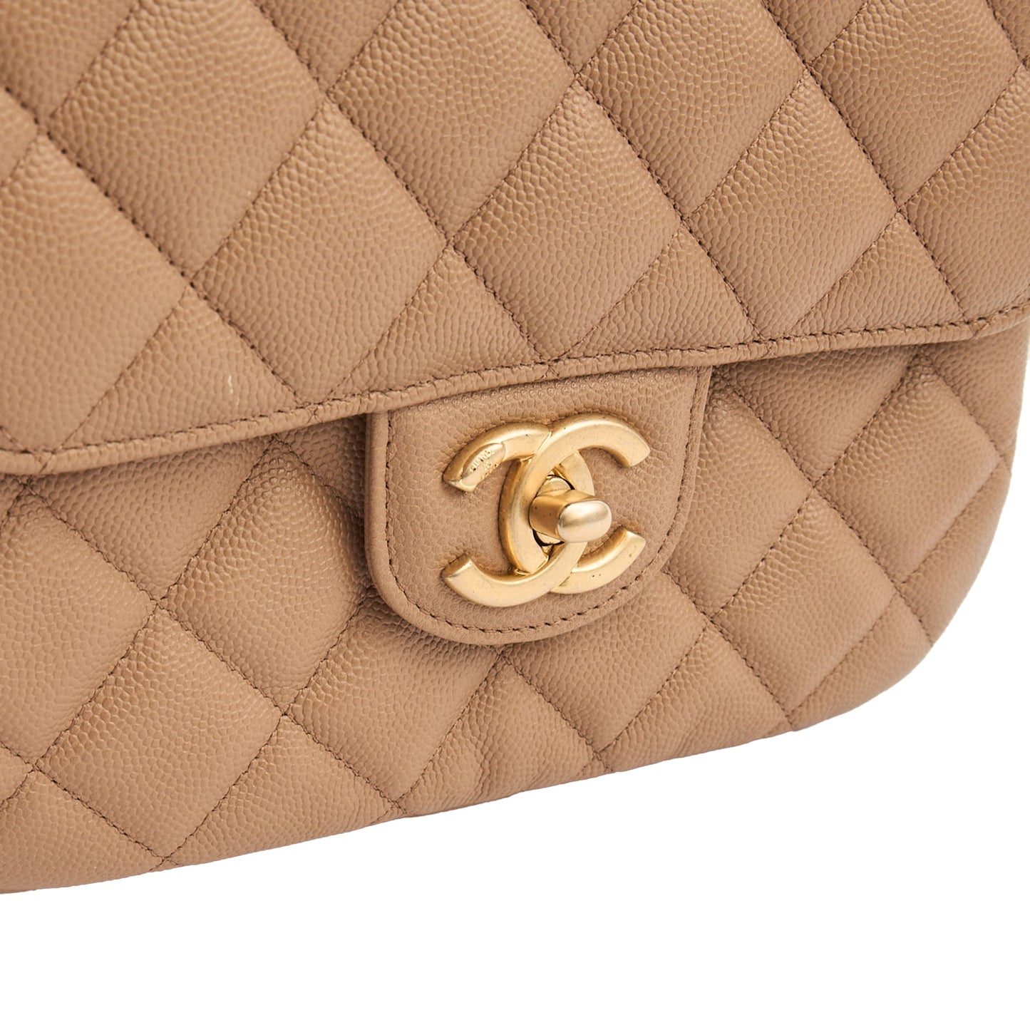 Chanel Flap Bag in Neutral, Caviar Leather — Lifestyle View