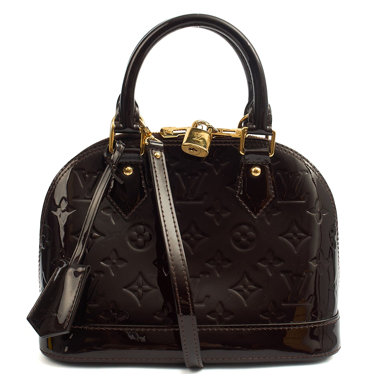 Louis Vuitton Top Handle Alma BB in Amarante, Vernis — Alternate View 13