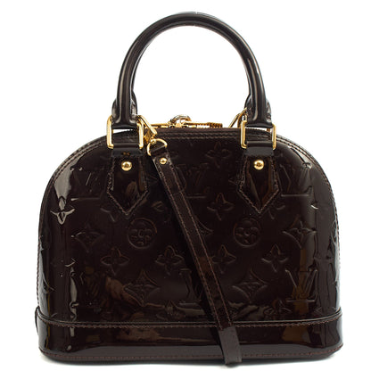 Louis Vuitton Top Handle Alma BB in Amarante, Vernis — Back View