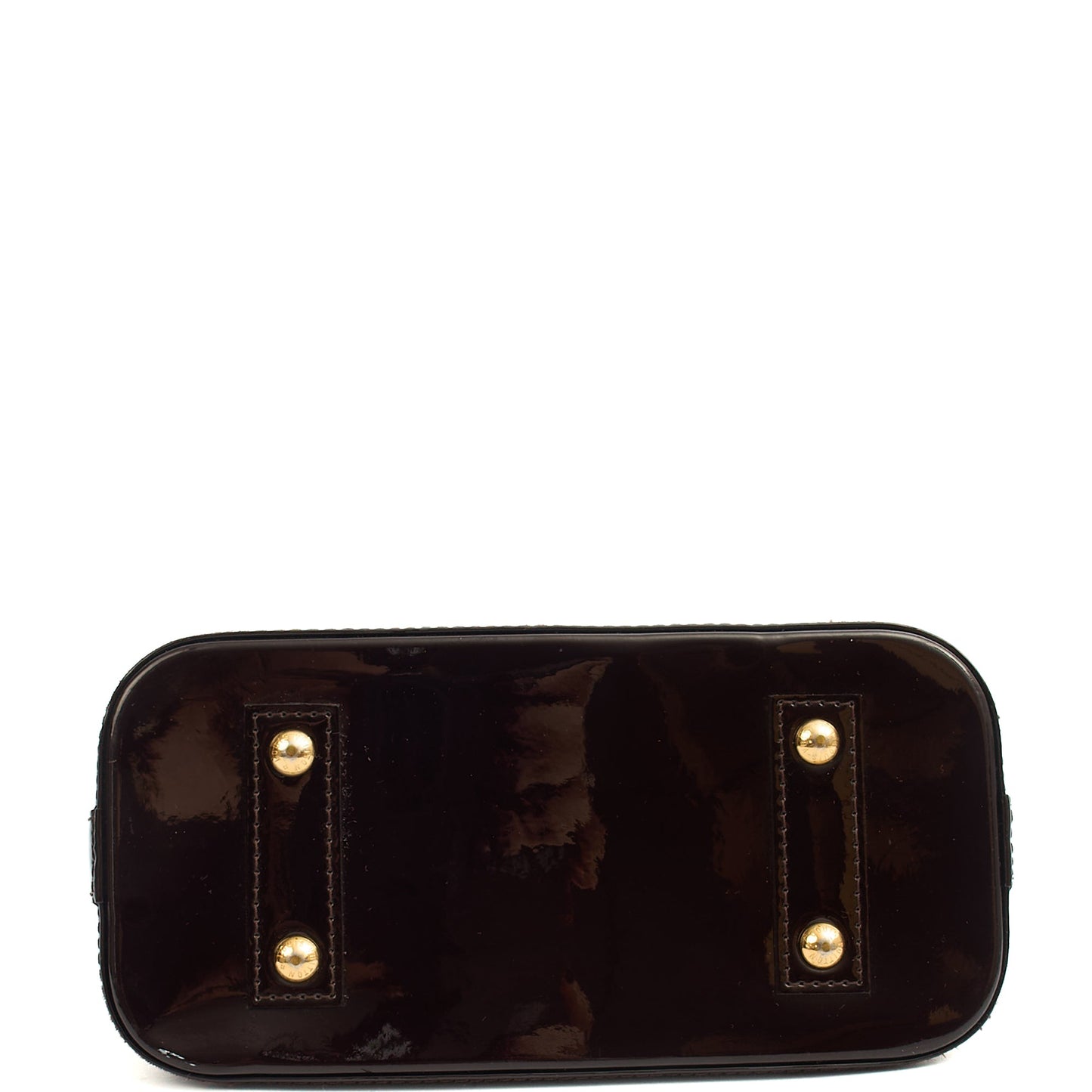 Louis Vuitton Top Handle Alma BB in Amarante, Vernis — Top View