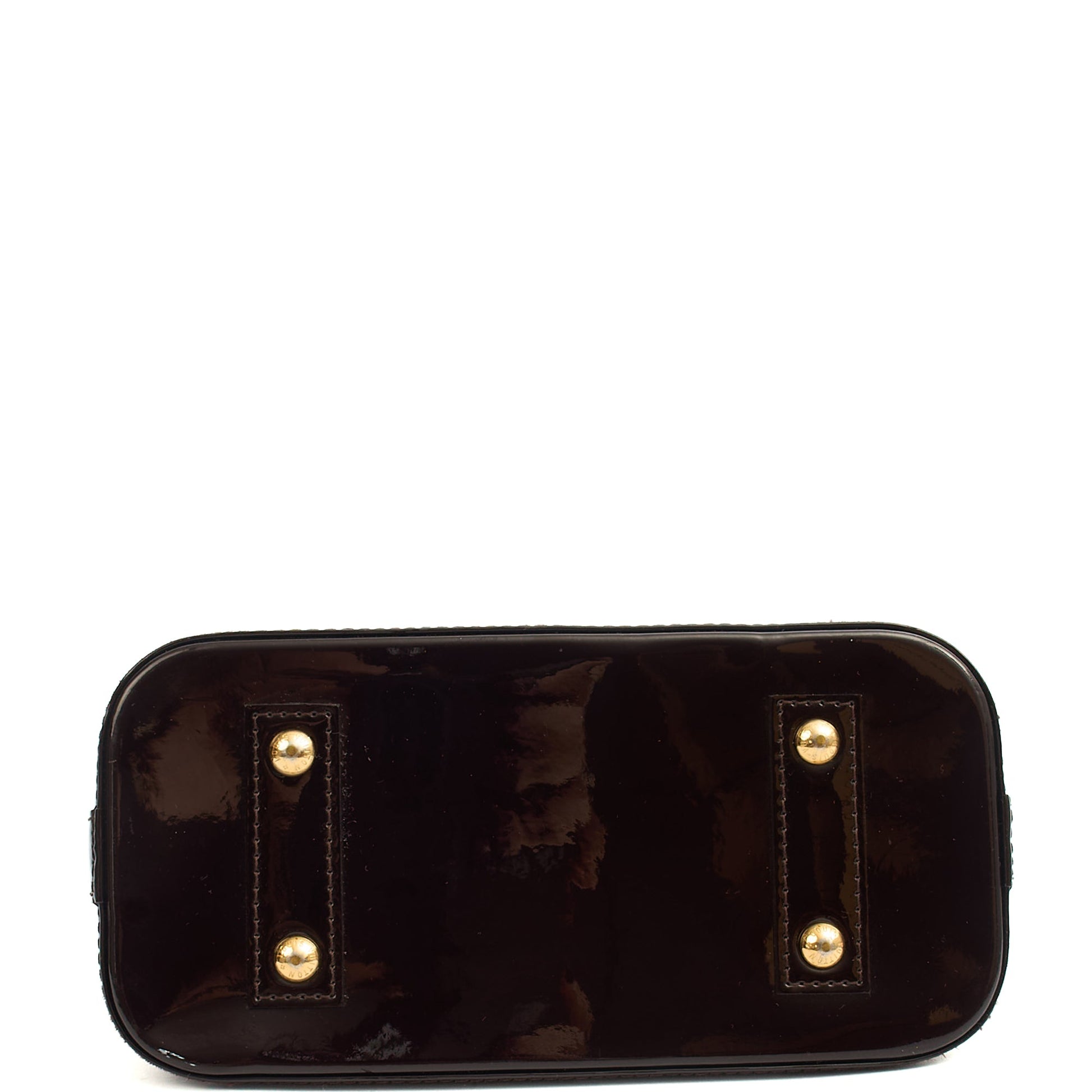 Louis Vuitton Top Handle Alma BB in Amarante, Vernis — Top View