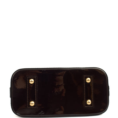 Louis Vuitton Top Handle Alma BB in Amarante, Vernis — Top View