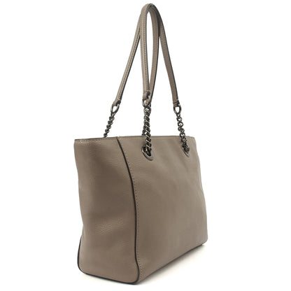 Coach Tote Turnlock Tote in Grey, Leather — Side View
