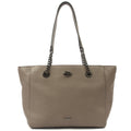 Coach Tote Turnlock Tote in Grey, Leather — Front View