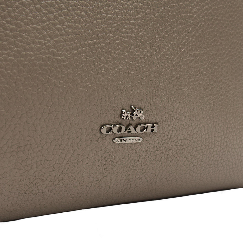 Coach Tote Turnlock Tote in Grey, Leather — Detail View