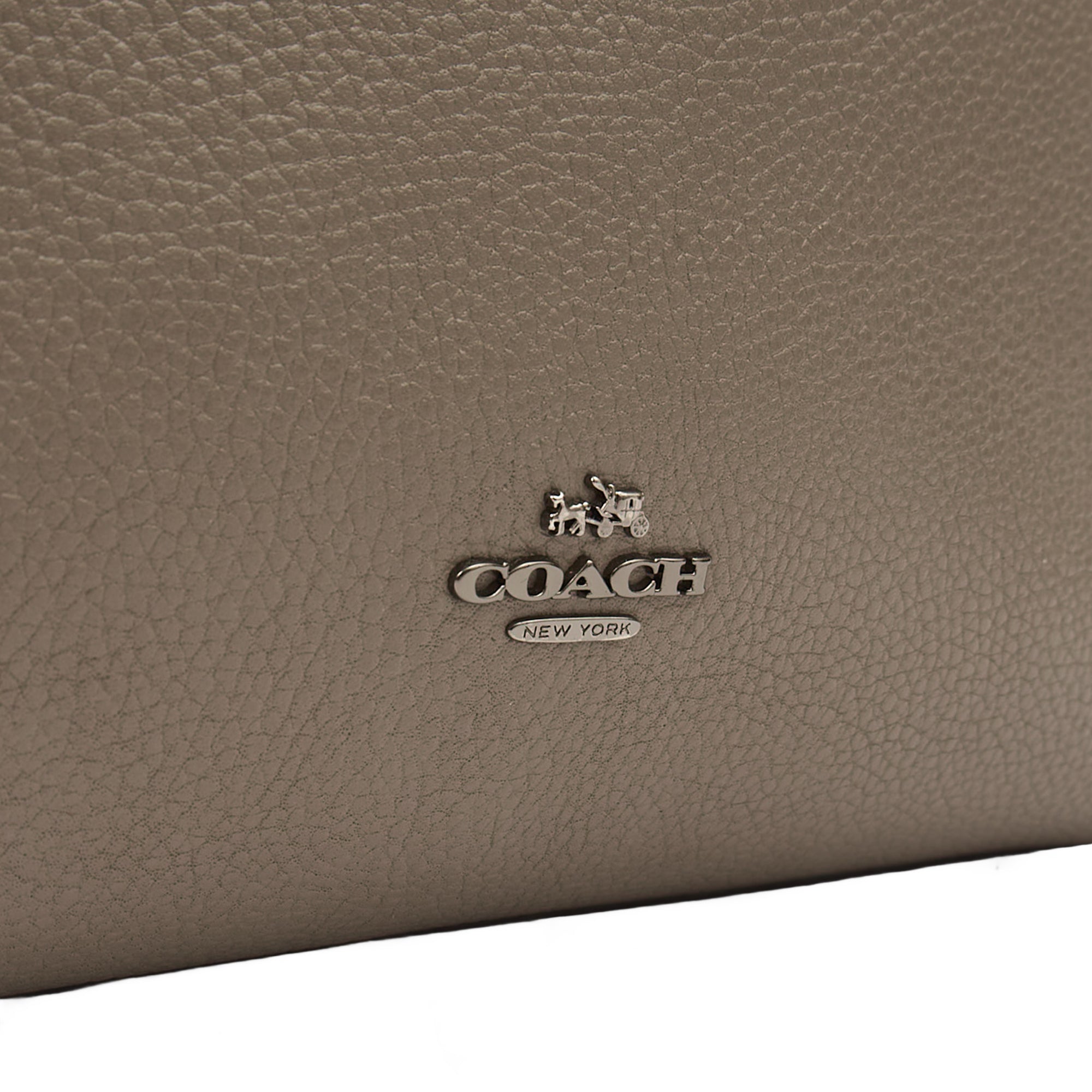 Coach Tote Turnlock Tote in Grey, Leather — Detail View